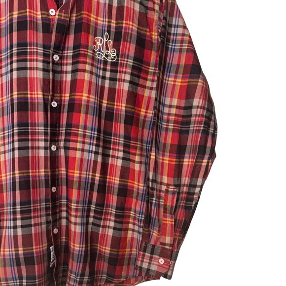 RRL Ralph Lauren Plaid Button-Down Shirt – Red Tartan Custom Fit, XXL - Picture 4 of 8